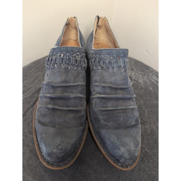 B.OC. Born Katherina distressed boho southwestern blue suede leather booties 8.5 - Picture 2 of 7